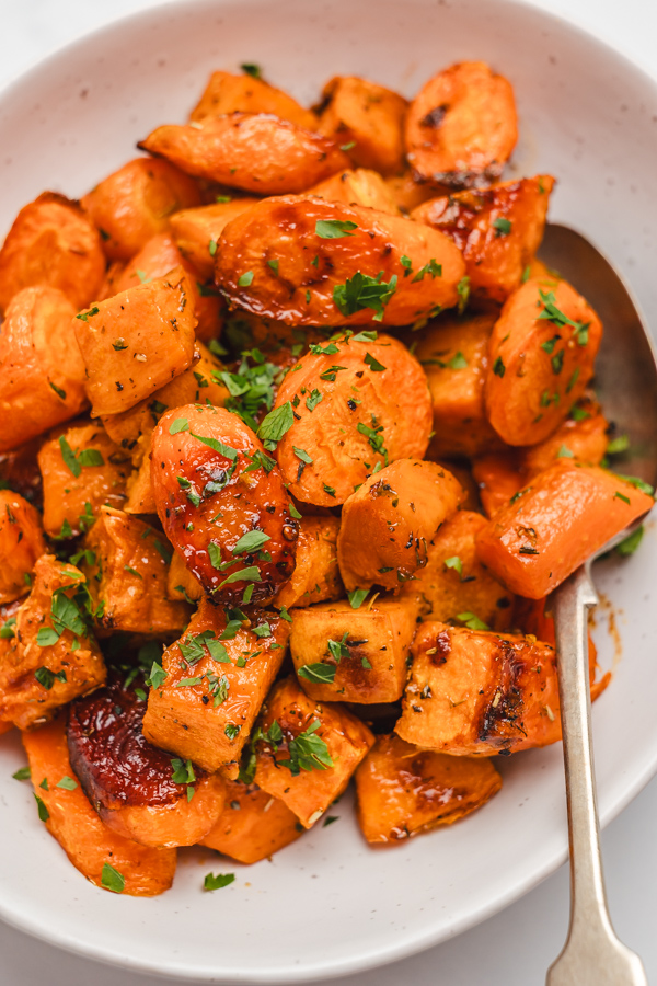 Roasted Sweet Potatoes and Carrots